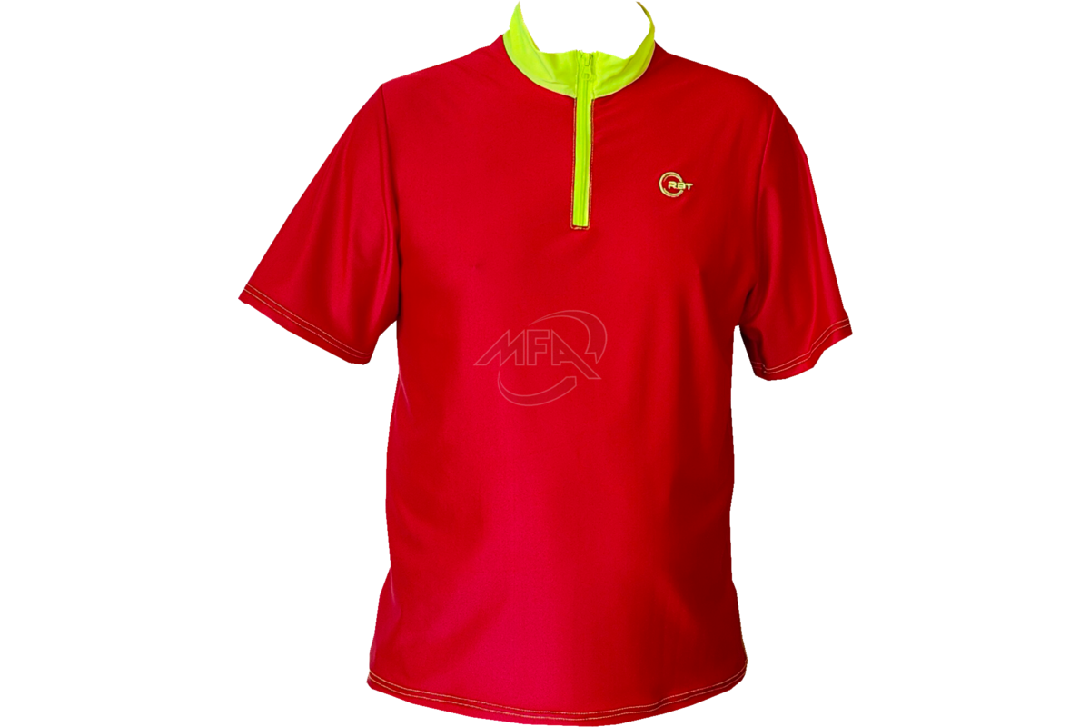 Tee-shirt de travail Pireneo RBT rouge et col jaune